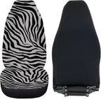 Zebra Print Car Seat Cover Universal Seat Covers for Front Seats for Auto Truck Van SUV 2 Pcs