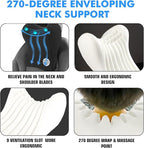 Car Neck Pillow for Driving Seat Car Headrest Pillow with Flexible Strap, 100% Memory Foam Neck Support Pillow for Car, Office Chair Black Pack of 2