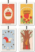 Vintage Boho Witchy Tarot Card Car Air Freshener 4 Pcs, THE EMPEROR EMPRESS FOOL HANGEDMAN Tarot Card Air Freshener Hanging for Cars Books Closet Drawer, Witchy Car Accessories for Women Men