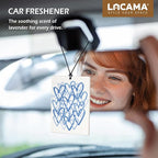 Lacama Blue Car Air Freshener 3Pcs, Watercolor Coquette Bow Love Cars Scents Air Freshener for Women Girls Gifts, Preppy Coquette Car Accessories Interior Mirror Decor Hanging