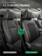 GIANT PANDA Air Cool Mesh Car Seat Cover Custom Fit Subaru Outback Forester Crosstrek Legacy Impreza,Breathable Cooling Seat Protector with Leather Back Pannel(Black)