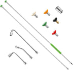 Pressure Washer Extension Wand, 120" Stainless Steel Power Washer Lance With Molded Grip, 30°, 90°, 120° Curved Rod, 5 Spray Nozzle Tips, 1/4" Quick Connect, 4000 PSI