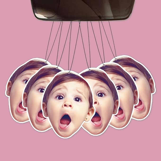 6pcs Custom Car Air Freshener with Picture Photo Logo - Double Sided Print - Personalized Gifts for Valentine's Day Birthday Anniversary