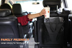 Ginsco New Leak-Proof Travel Car Trash Bag, 3.5 Gallons Large Capacity Hanging Car Trash Can with Hook and Loop Lid and Handle, Multipurpose Trash Bin with Storage Pockets for SUV RV Camping (Black)