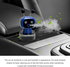Smart Cute Robot Car Air Freshener, Fine Spray Car Aromatherapy Machine with Four-Gear Adjustment, Auto On/Off Mini Robot Fillable Essential Oil Diffuser for Vehicle Home Office (Ocean)
