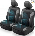 GIANT PANDA Air Cool Mesh Car Seat Cover Custom Fit Subaru Outback Forester Crosstrek Legacy Impreza,Breathable Cooling Seat Protector with Leather Back Pannel(Black+Gray)