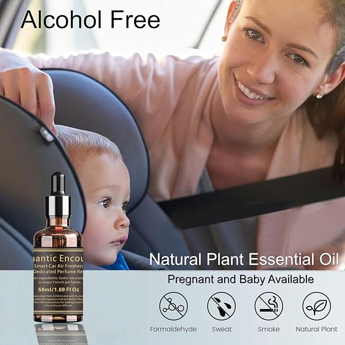 Car Air Freshener-G13 Dedicated Perfume Refill, 50ml Romantic Encounter Essential Oils, Can be Used for 3~6 Months -Car Scents Air Freshener Made with Natural Plant Extracts, Odor Eliminator