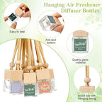 Havawish 10 Pcs Appreciation Gift Bulk for Employee Staff Empty Glass Essential Oil Diffuser Car Air Freshener Diffuser for Teachers Hanging Ornament Inspirational Team Thank You Gift