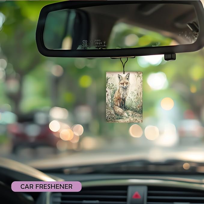 Vintage Woodland Animal Lavender Car Air Freshener 3, Mystical Enchanted Forest Fox Bird Owl Scents Air Freshener for Women Girls, Retro Car Accessories Interior Mirror Decor Hanging