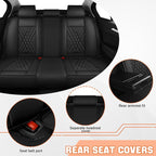 Car Seat Covers Compatible with Toyota Camry 2012-2026 Durable Waterproof Automotive Seat Covers Stretchable Fabric Material,Airbag Compatibility,Premium Nappa Leather(Black Red,Full Set with Pillow)