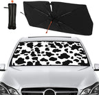 Socira Cow Print Windshield Sun Shade Umbrella Foldable Cow Sunshade for Front Window Auto Windshield Sunshade Covers Car Accessories Protect from Sun Rays Heat 57'' X 30''