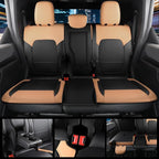 for Ford Bronco Seat Cover 4-Door Full Set 2021 2022 2023 2024 2025 (Not Fit Sport/Raptor) with Backrest and Armrest 14PCS (F-Black+Orange)