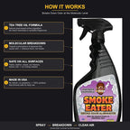 Smoke Eater Odor Eliminator Spray, Lavender, 22 oz — Breaks Down Smoke Odor at the Molecular Level — Works on Fabric, Cars, Furniture — Made in USA