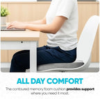 FORTEM Seat Cushion, Office Chair Cushion, Desk Chair Memory Foam, Sciatica Coccyx Tailbone Pain Relief, Pressure Relief, Sitting Pad, for Long Gaming & Sitting, Washable Cover, Non Slip, XL