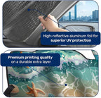 GENANY Turtle Windshield Sun Shade for Car SUV Truck (55x30 Inches), Sun Shade Windshield, Shades for Front Windows, Sunshade for Car Windshield, Protector Blocks UV
