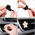 Daisy Air Vent Clips - 6 Pcs Cute Flower Air Conditioning Outlet Clip Car Air Fresheners Vent Clips Interior Decor Charm Cute Car Accessories for Women Girls + Mask Hook(Pink)