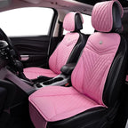 Flying Banner car seat Covers seat Cushions Luxe Fit Faux Leather Easy Installation Vehicles Non Slip Premium (Solid Pink, Full Set)