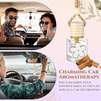2 Sets Hanging Car Air Freshener and Essential Oil Diffuser, Car Air Freshener Daisy Essential Oil Diffuser Long Lasting Automobile Aromatherapy(White,Iced Vanilla Woods)