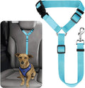 Pet Dog Cat Seat Belts, Car Headrest Restraint Adjustable Safety Leads Vehicle Seatbelt Harness (1 Pack) (Blue)