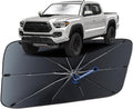 Windshield Sun Shade for Toyota Tacoma 2016-2024, Umbrella Car Shades with 360°Rotating Shaft, Foldable Front Window Sunshade for UV & Heat Protection