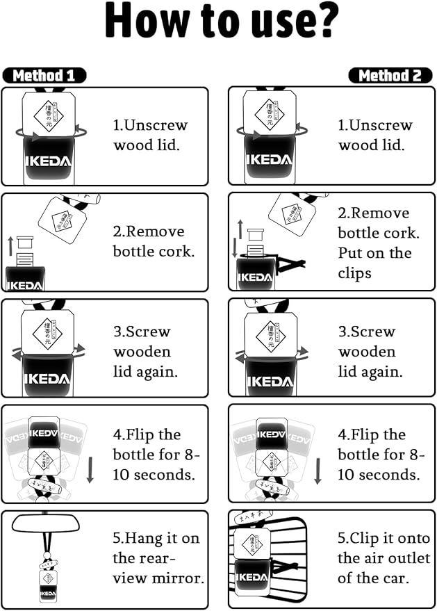 Ikeda Car Air Freshener: Hanging Car Smell Air Freshener | 10ml Hanging Car Perfume | Long Lasting Fragrance | Strong Scents Diffuser for Auto Home (Dark night|Square)