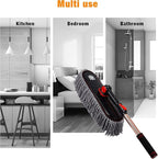 Car Duster Grey Set-Stocking Stuffers Gifts for Men Women-Microfiber Multipurpose Duster,Interior & Exterior Cleaning Tools,Dashboard Detailing Brush,Scratch Free with Extendable Handle,2 Packs