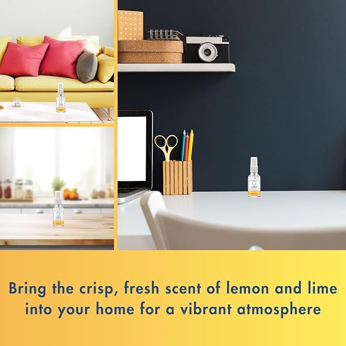 G's Breeze Lemon Lime Air Freshener - Refreshing & Energizing Fragrance with Freshly Squeezed Lemon & Lime Essence - Long Lasting Zesty, Citrus Aroma- Ideal Scent Choice for Home, Car & Office