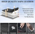 Coverado Car Seat Covers Front Seats, Waterproof Leather Seat Covers for Cars, Luxury Car Seat Covers with Lumbar Support, Car Seat Protector Driver Seat Covers Universal Fit Most Cars (Black&Red)