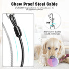 Chew Proof Dog Car Seat Belt, 2 in 1 Steel Cable Dog Car Accessories Headrest Restraint Doggie Car Seatbelt for Medium Large Dogs Chewer Heavy Duty Doggie Seatbelts for Cars Swivel Attach
