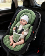 Infant Car Seat Insert with Extra Cushion for Preemie to Toddler, Reversible Newborn Carseat Insert for Baby Head Body Support, Fits for Stroller, Baby Swing, Bouncer - Dots, Dark Green