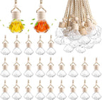50 Pack Hanging Car Air Freshener Bottle Empty Essential Oil Diffuser Glass Bottles Perfume Aromatherapy Fragrance Pendant Diffuser Bottles Auto Ornaments Decor