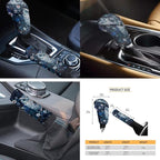 FKELYI Floral Owl Headrest Covers with Steering Wheel Protector for Women Car Seat Cover, Gear Shifter Knob and Handbrake Cover Set, Cup Coasters