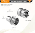 Twinkle Star Pressure Washer Adapter Set, Stainless Steel Quick Disconnect Kit, M22 14 mm Quick Connect Swivel to 3/8'' Quick Connect Fittings, 3/4" to Quick Release 8 Sets