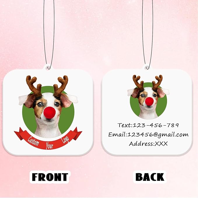50 Custom Logo Air Fresheners - Personalized Double-Sided Car Hanging Ornaments (50 Square)