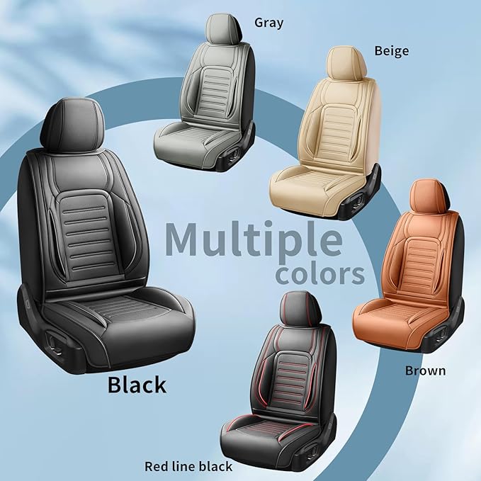 Fit Tucson Premium Leather Car Seat Covers Compatible with Hyundai Tucson 2010-2026, Breathable, Wear Resistant, Airbag Compatible, All-Weather Protection & Full Coverage, 2 Front Seat Beige