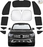 Car Window Shades Intended for Mercedes-Benz GLC-Class 2016-2022, Privacy Window Covers 8PCS for Side, Rear & Windshield, Car Shield Sunshade for Privacy Protection, Heat Blocking, Camping and Parking