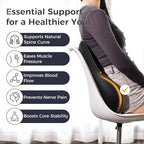Coverado Lumbar Support Pillow for Car, Ergonomic Memory Foam Back Pillow for Office Chair, New Back Cushion for Pain Relief, PU Leather Car Lumbar Support for Driving Seat - BK