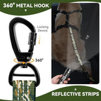 Pawaboo Dog Car Seat Belt– Reflective & Adjustable Dogs Cars Harness Leash with 360° Lockable Buckle, Shockproof Dogs Tether Bungee for Safe Travel, Army Green Camouflage