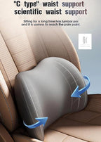Car Headrest & Lumbar Support Cushion 2025 Upgrade Comfort Memory Foam Car Backrest and Neck Pillow Ergonomic Car Headrest & Lumbar Support for Driving Car Support Cushion for Office Chair Car (Brown)