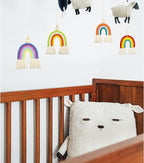 8 Pcs Boho Rainbow Car Charm Macrame, Cute Bohemian Handmade Woven Wooden Beads, Diffuser, Colorful Accessories Hanging Air Fresheners Decor