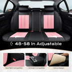 Coverado Car Seat Cover, Cover for Cars Full Seat, Premium Leather, Universal Fit Waterproof Seat Protectors, Car Seat Cushion Non-Slip for Most Cars-Blackpink