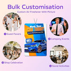 HINFKA 10-1000 Pcs Custom Air Fresheners with Picture – Personalized Double-Sided Photo or Logo Bulk Air Freshener, Customized Gifts for Corporate and Business Branding