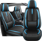 Fit for 98% of Mercedes Benz Car Seat Covers, Premium Nappa Leather Seat Cover, Fully Wrapped Protect Modern Style Seat Cover (2-Seat Standard, Black & Blue)