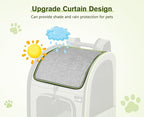 Pecute Cat Backpack Carrier Expandable, Pet Backpack with Curtain for Cats Dogs Up to 11lbs, with 4-Side Breathable Mesh, Multi-Entry & Lockable Zippers for Travel, Hiking, Camping - Hands Free
