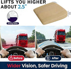 Car Seat Cushion,Thickened Comfort Memory Foam Seat Cushions for Car and Office Chair - Sciatica & Lower Back Pain Relief, Driver Seat Pillow for Auto, Office Chair, Wheelchair Pad-Beige
