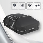 Rooftop Cargo Carrier Vehicle Soft-Shell Carriers, Heavy Duty Car Roof Bag Waterproof Without Rack, Car Topper Luggage Carrier-with 6 Hooks,Mat&Coded Lock(15 Cuft)