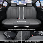 Coverado Car Seat Covers Full Set, Gray Car Seat Cover, Seat Covers for Cars, Waterproof Car Seat Protector, 5 Pieces Nappa Car Seat Cushion, Car Seat Covers Front Seats and Back Fit for Most Cars