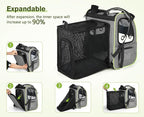 Pecute Pet Carrier Backpack, Cat Backpack Carrier, Expandable with Breathable Mesh for Small Dogs Cats Puppies, Dog Backpack Carrier for Hiking Travel Camping Outdoor, Hold Pets Up to 18 Lbs