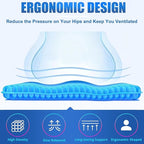 Gel Seat Cushion - 17x17 inch Extra Large Egg Seat Cushion Chair Pads with Non-Slip Cover for Sciatica & Back Pain - Office Chair Car Seat Cushion - Coccyx Cushion for Tailbone Pain
