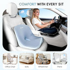 Car Seat Cushion and Lumbar Support Pillow, Larger Memory Foam Seat Cushion, Ergonomic L-Shaped Design Cushion for Back Pain Relief, Non-Slip Driving Cushion for Car, Office, Truck, Wheelchair-Blue